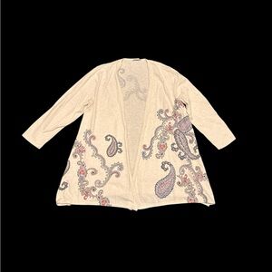 J. Jill Cream Knit Cardigan Sweater